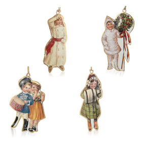 12x Vintage Dickens Children Bauble