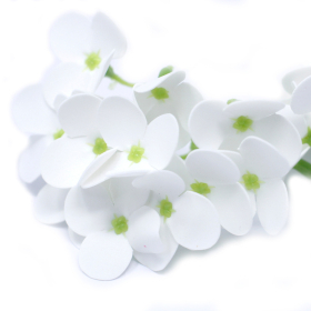36x Flores Artesanas de sabão  - Hortênsias - Branco