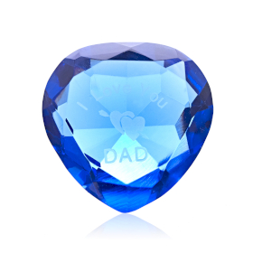 50mm Diamante Azul CORAÇÃO + EU TE AMO PAI