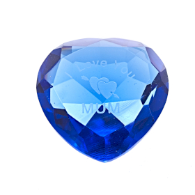 50mm Diamante Azul CORAÇÃO + EU TE AMO, MÃE