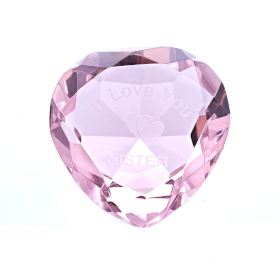 50mm Diamond Pink CORAÇÃO + EU TE AMO, IRMÃ