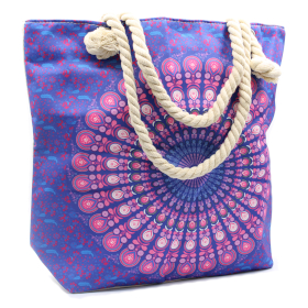 Bolsa Mandela com alça de corda - roxo azul