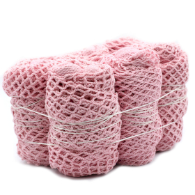 6x Saco de malha de algodão puro - rosa