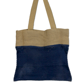 6x Bolsa em malha Pure Soft Juta e Cottong - Denim