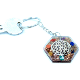 Orgonite Power Keyring - Octagon Flower of Life