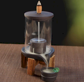 Queimador de incenso de refluxo - Cascata de  casa de chá