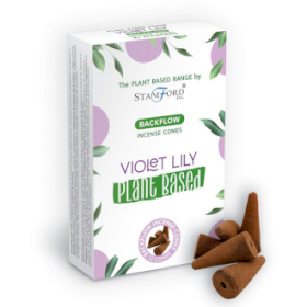 6x Cones de incenso de refluxo à base de plantas - Violet Lilly