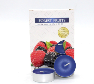 12x Conjunto de 6 velas de chá perfumadas - Frutos da Floresta