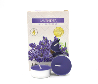 12x Conjunto de 6 velas de chá perfumadas - Lavanda