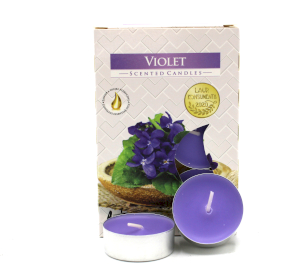 12x Conjunto de 6 velas de chá perfumadas - Violet