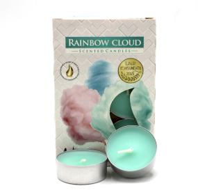 12x Conjunto de 6 velas de chá perfumadas - Nuvem de arco-íris