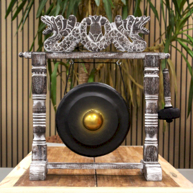 Gongo de Meditação Pequeno em Suporte - 25cm - Preto