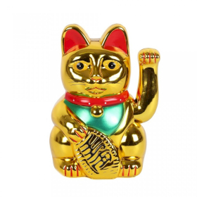 Gato Dinheiro Muito Dourado - 15cm