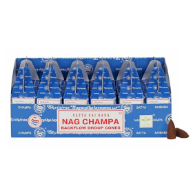 6x Satya Backflow Dhoop Cones - Nag Champa (24 peças)