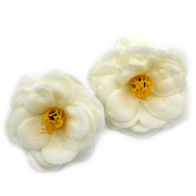 36x Sabonete Artesanal Flor - Camélia - Creme