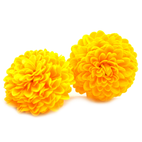 28x Flor de Sabonete Artesanal - Crisântemo Pequeno - Amarelo