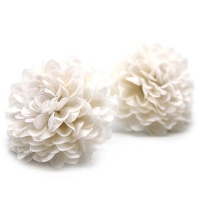 28x Flor de Sabonete Artesanal - Crisântemo Pequeno - Branco