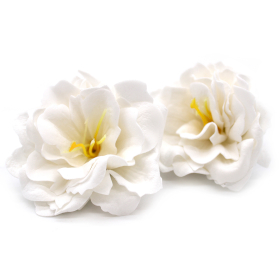 50x Flor de Sabonete Artesanal - Peônia Pequena - Branco