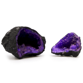 Geodos Calsite Coloridos - Rocha Negra - Roxo