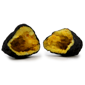 Geodos Calsite Coloridos - Rocha Negra - Amarelo