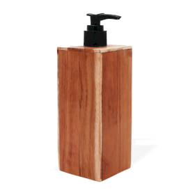 6x Dispensador de sabonete de madeira de teca natural - quadrado