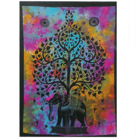 Arte de parede de algodão - Árvore e Elefante
