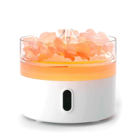 Difusor de Aroma de Sal do Himalaia - Luz Noturna - USB-C - Efeito Chama