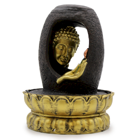 Fonte de água de mesa - 30 cm - Buda dourado e Vitarka Mudra