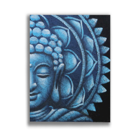 Mandala Meio Buda Azul 60x80cm