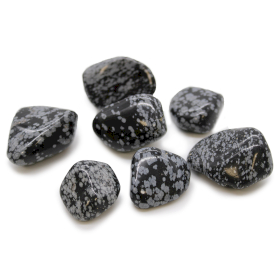 18x XL Pedras Naturais - Floco de neve de obsidiana (Obsidian Snowflake)