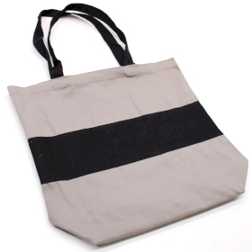 Bolso de algodão em dois tons - 38x42x12cm - Cinza e Preto - 10oz