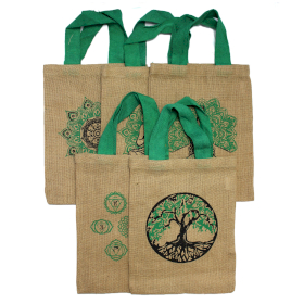 10x Saco Tote de Juta - 5 desenhos místicos sortidos