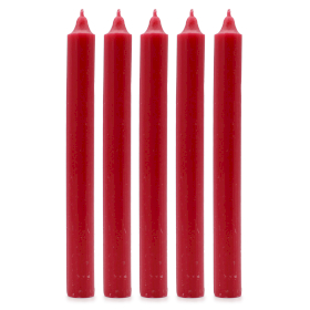 100x Velas de jantar de cor sólida a granel - vermelho rústico - pacote com 100