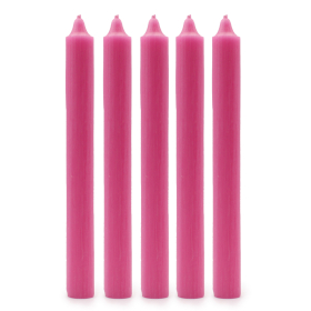 100x Velas de jantar de cor sólida a granel - rosa profundo rústico - pacote com 100