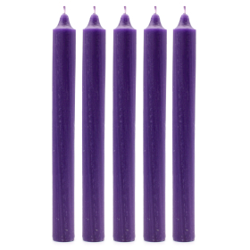 100x Velas de jantar de cor sólida a granel - roxo rústico - pacote com 100