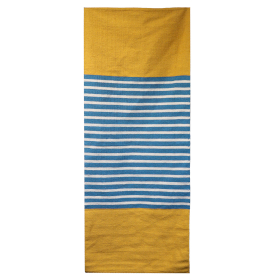 Tapete de Algodão Indiano - 70x170cm - Amarelo/Azul