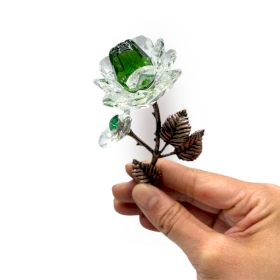 Flor de Crystal  com Haste de Cooper (Verde)