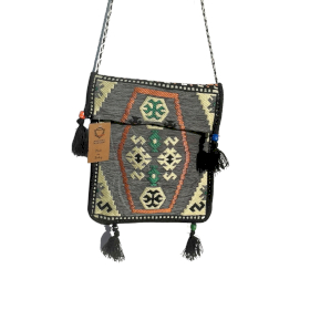 Bolso kilim Cinzento