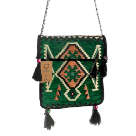 Bolso Kilim Verde Esmeralda