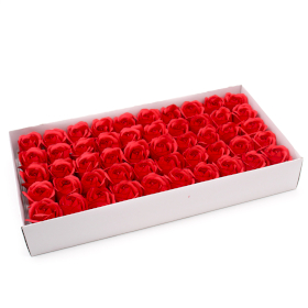 50x Flores de sabão artesanal - Rosa - Vermelho com borda preta