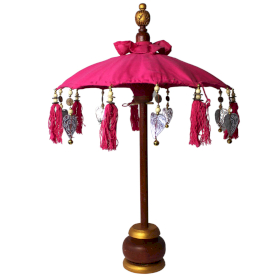 Guarda-sol de Bali de Decoração Interior  - Algodão - Rosa - 40cm