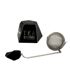 4x Coador de Chá com Pedras Preciosas - Obsidiana Negra