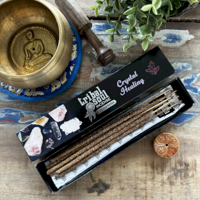12x Incenso Espiritual Tribal Soul e Suporte de Cerâmica - Cura de Cristal