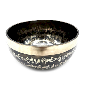 Taça gravada de cura tibetana - 16cm - Mantra