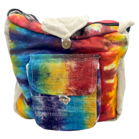 Bolsa de estudo de cânhamo Tiedye com bolso frontal