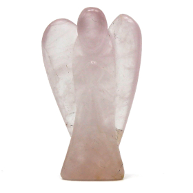 Anjo de Pedra Preciosa Esculpido à Mão - Quartzo Rosa