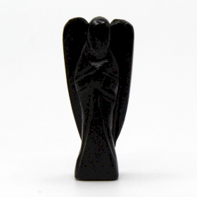 Anjo de Pedra Preciosa Esculpido à Mão - Ágata Preta