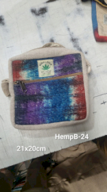 Saco de Messegner de Cânhamo Tiedye 1 Zip