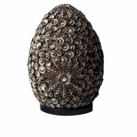 Candeeiro Boho Conchas do Mar - Redondo Chocolate - 20cm