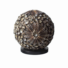 Candeeiro Boho Conchas do Mar - Redondo Chocolate - 15cm